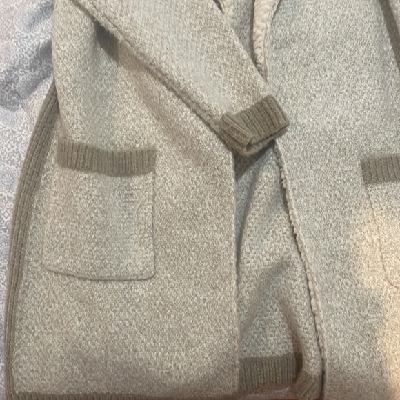 Woven midi length knit cardigan - Picture 3 of 5